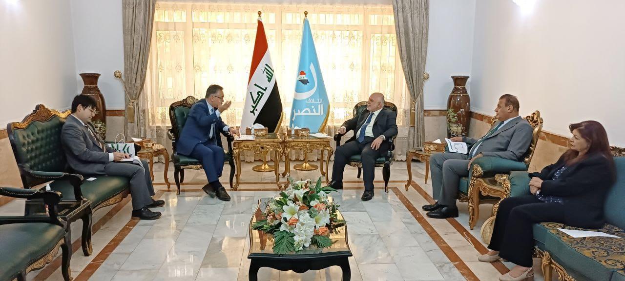 Dr. Haider Al-Abadi receives the Japanese Ambassador to Baghdad, Mr. Futoshi Matsumoto
