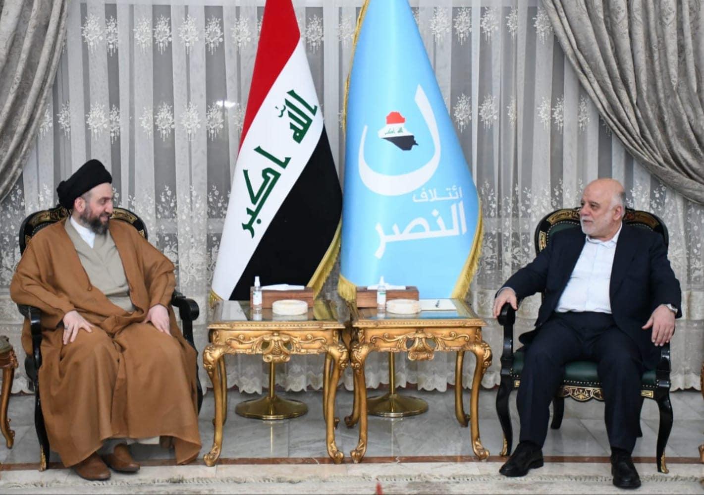 Dr. Al-Abadi receives His Eminence Mr. Ammar Al-Hakim and discusses with him solutions to the politi