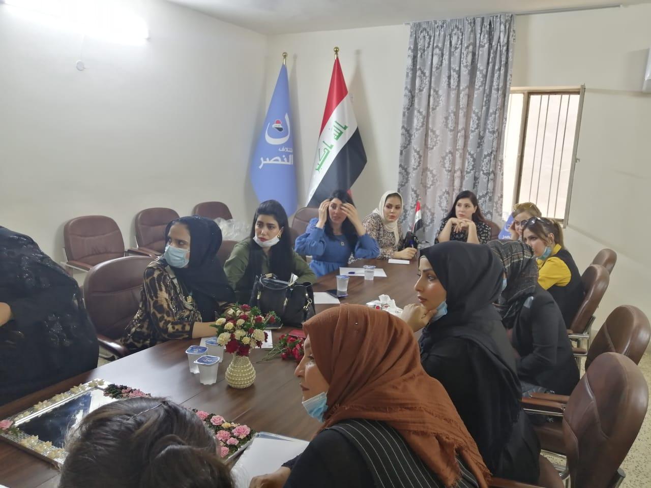 مكتب المرأة في إئتلاف النصر يختتم ورشة  فن السيراميك البارد