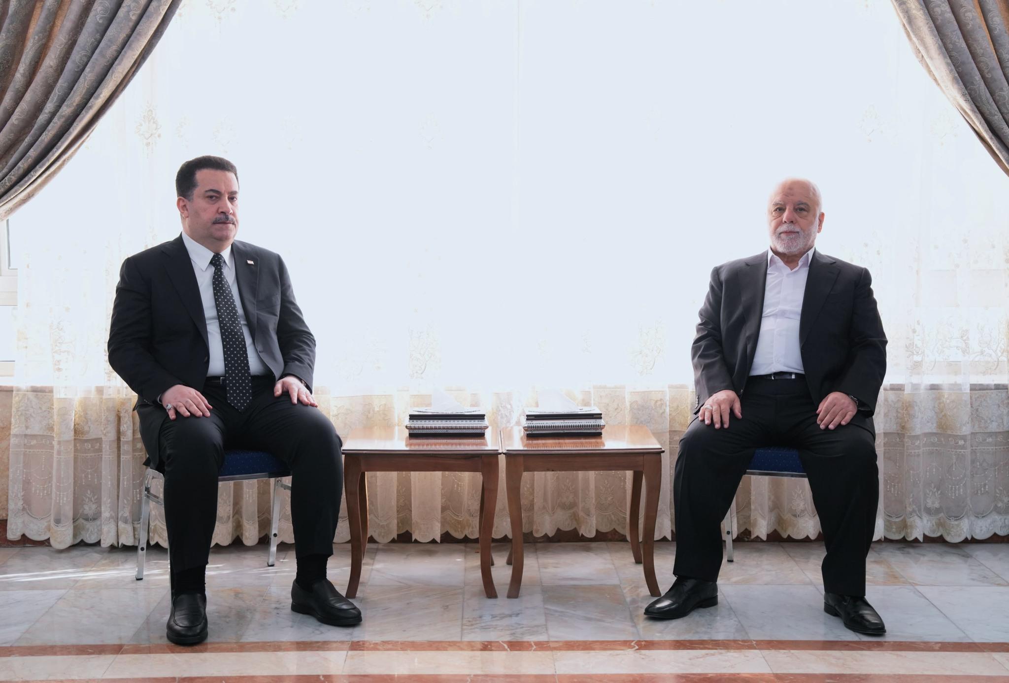 الدكتور حيدر العبادي يستقبل رئيس مجلس الوزراء السيد محمد شياع السوداني