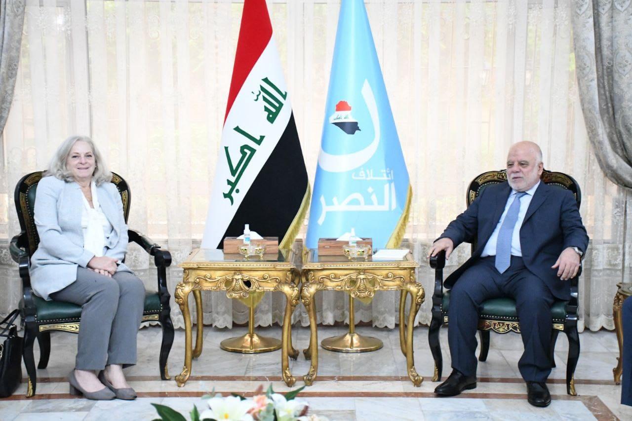 Dr. Haider Al-Abadi receives the American Ambassador to Baghdad, Ms. Alina Romanski